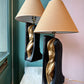 Vintage Gold and Black Abstract Female Male Lamp by FAIP