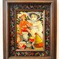 Vintage Small Original Framed "The Little Circus" 1980 Mixed Media on Board by Phyllis Londraville