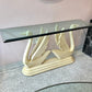 Vintage Swan Console Table with Glass Top