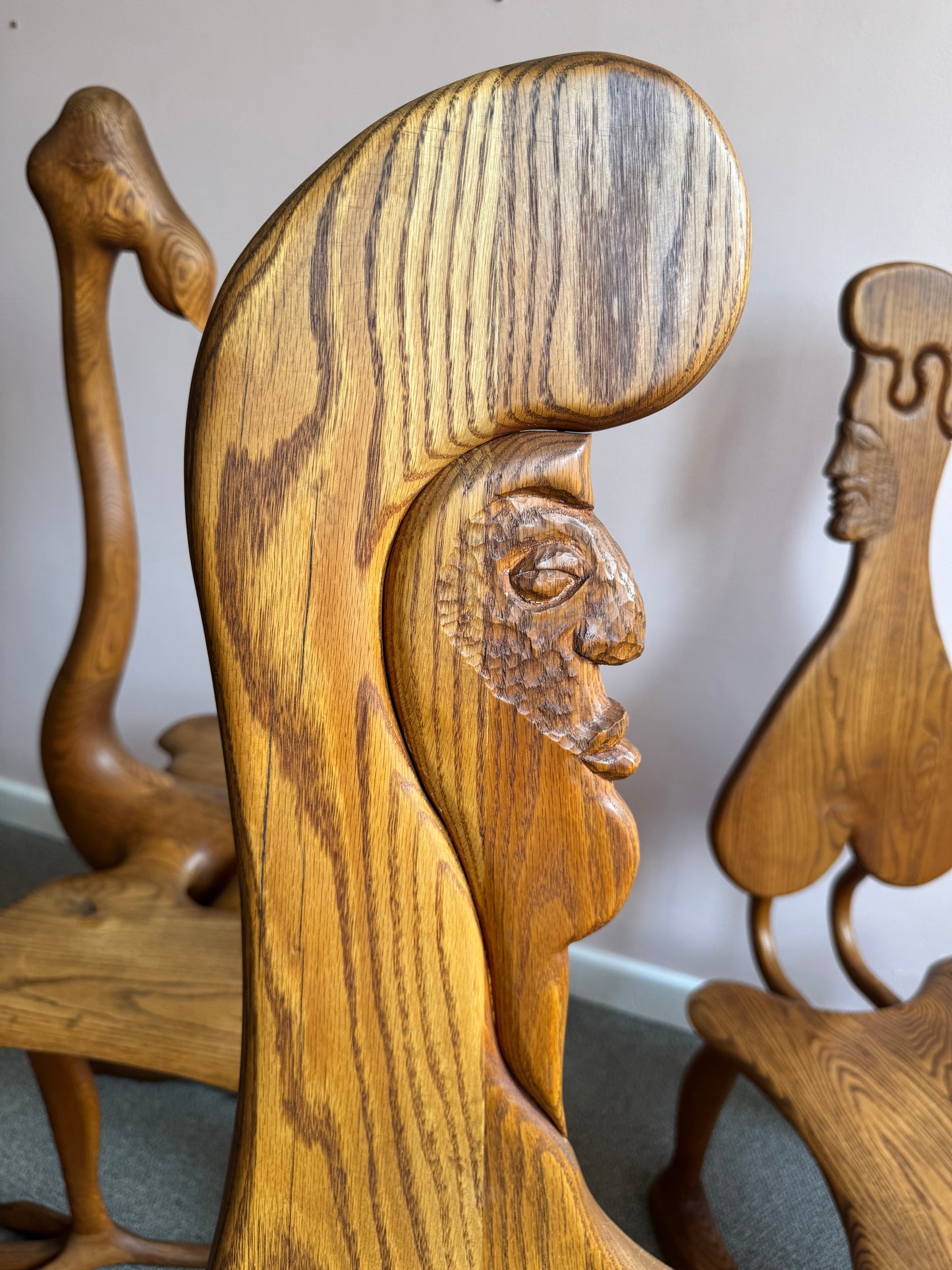 Pair of 1980 Andrew Willner Figure Chairs/Signed and Dated