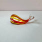 Vintage Murano Glass Style Red and Yellow Whale Paperweight