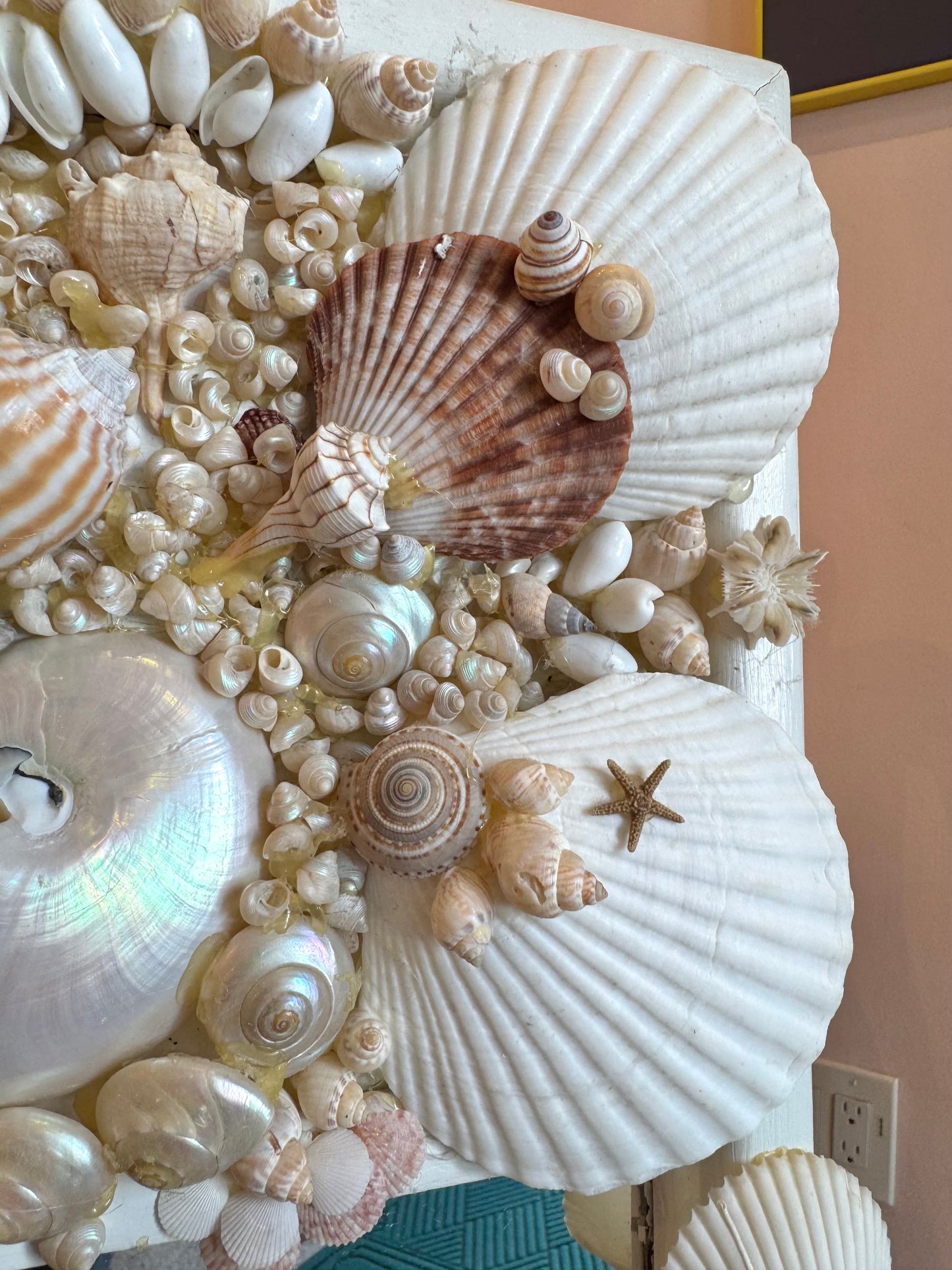 Vintage Shell Encrusted Mirror