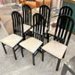 Vintage Set of 6 Italian Black Lacquer Dining Chairs by John Turano & Sons