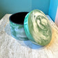 Chunky Circular Green Marbled Resin Box