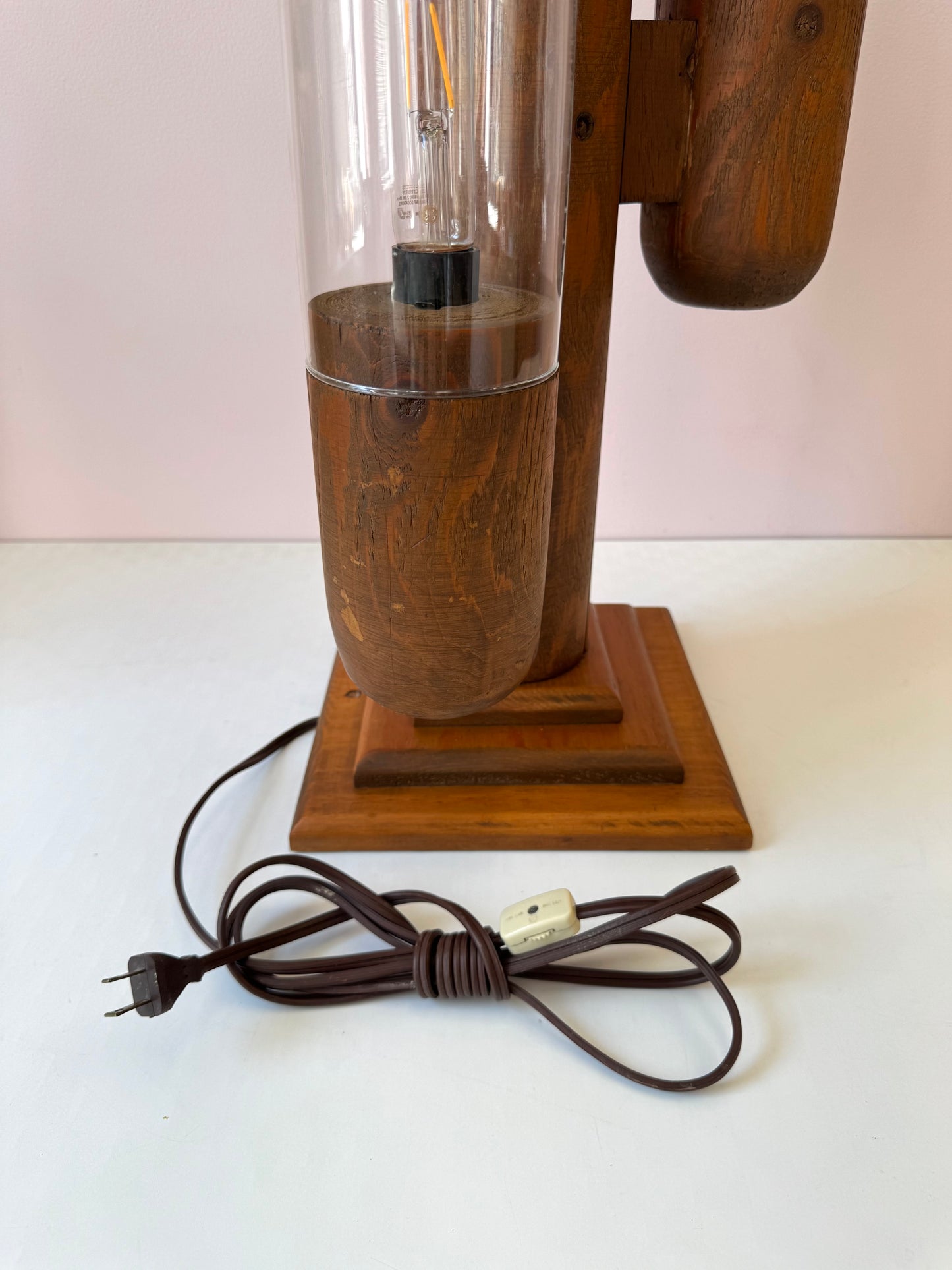Vintage 1990’s Wooden Modeline Replica Saguaro Cactus Lamp (as is)