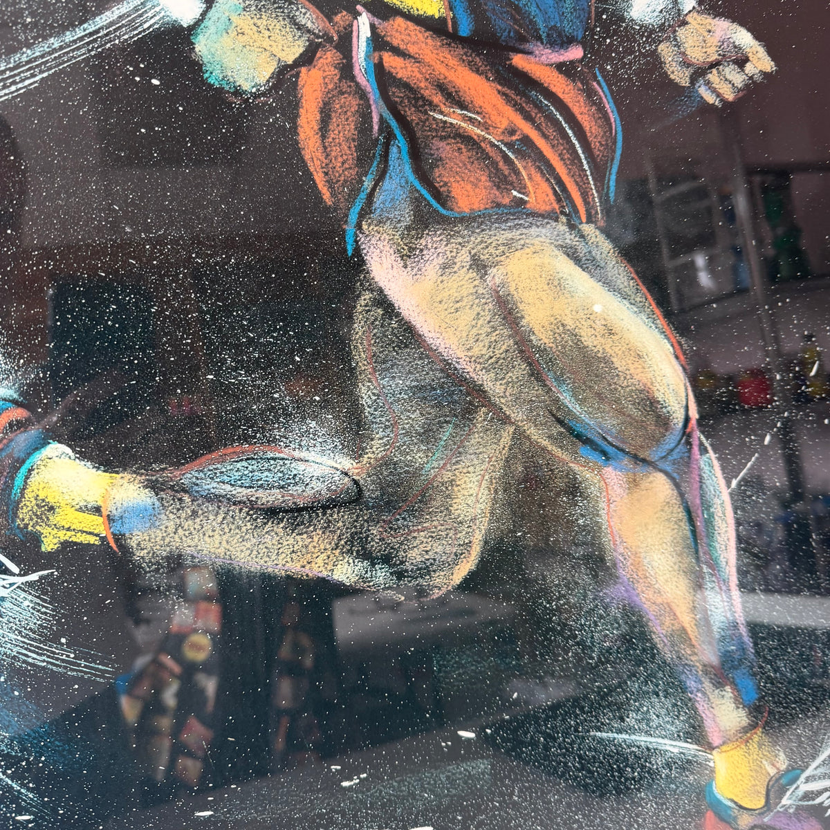 Vintage Framed 1988 "The Joy of Running" Art Poster by Terry Rose