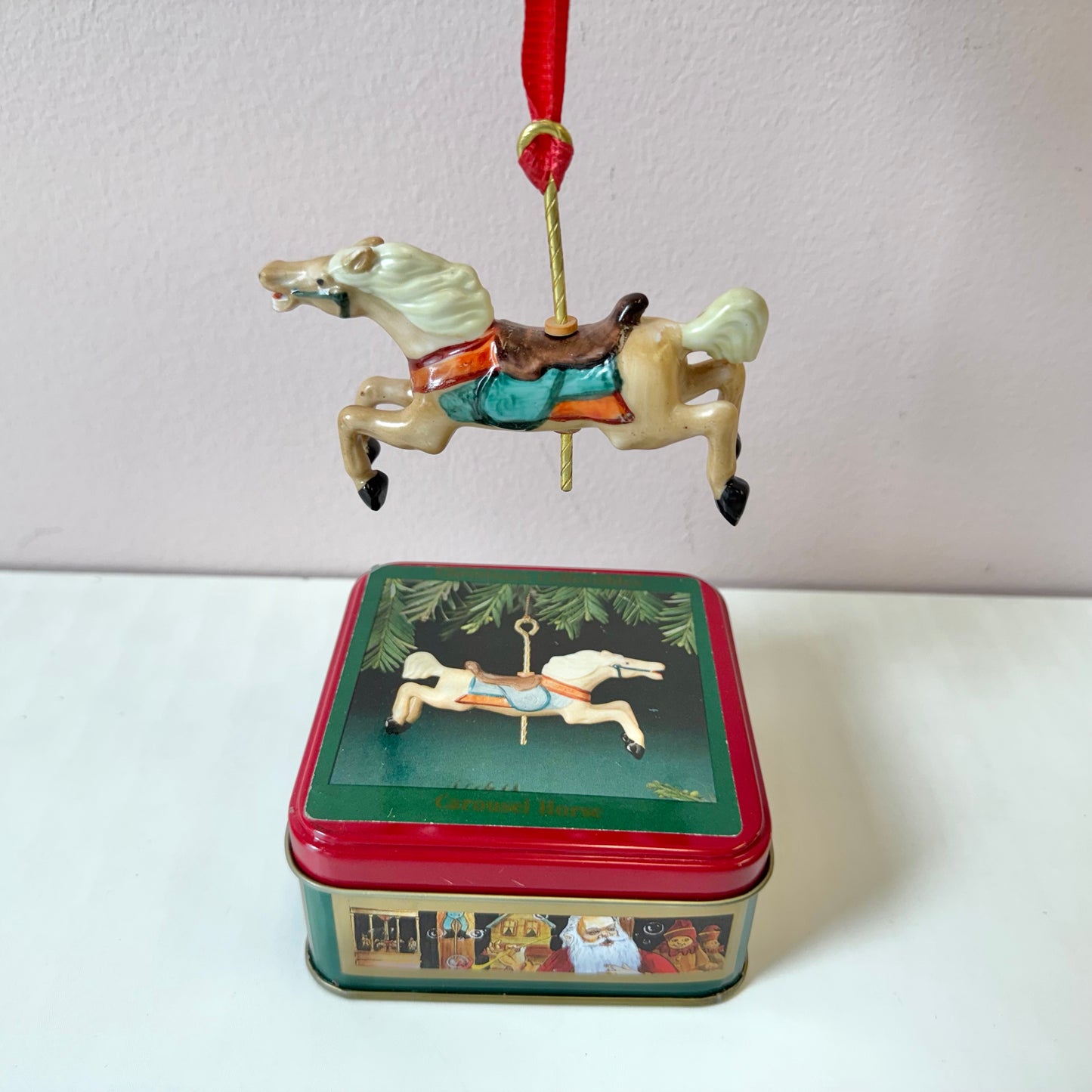 Vintage Carousel Horse Ornament in Box #3