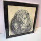 Vintage Framed Lion Artwork by Katon