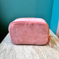 Pink Velvet Lemon Blossom Makeup Bag by Elizabeth Scarlett