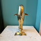 Vintage Brass Dolphin Statue