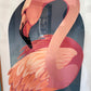 Vintage "At Water's Edge" Flamingo Signed and Numbered Lithograph by Marcel
