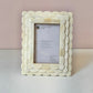 Scalloped Bone Inlay Picture Frame: 4"x 6"