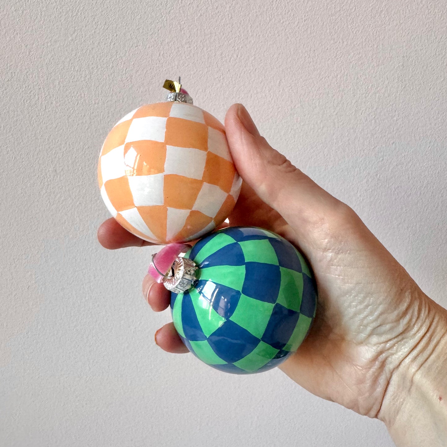 Medium Checkered Bauble Ornament