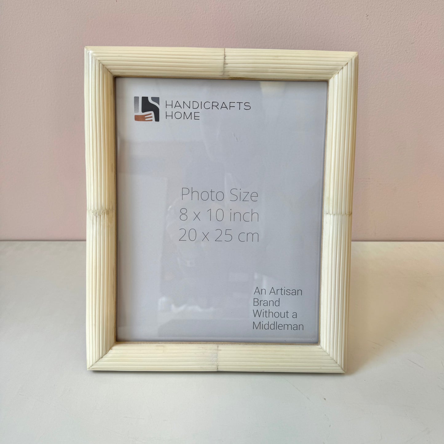 Hand Carved White Bone Inlay Photo Picture Frame 8x10