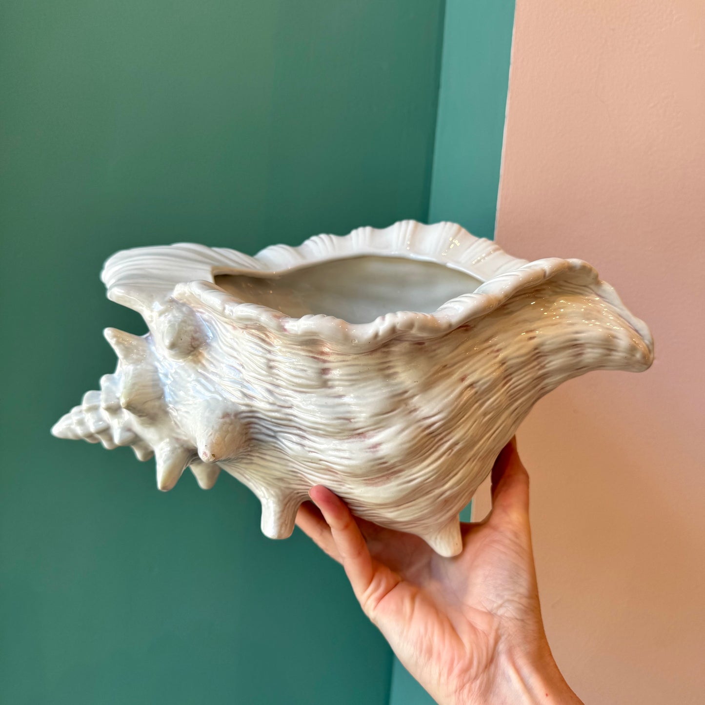 Vintage Ceramic Shell Planter