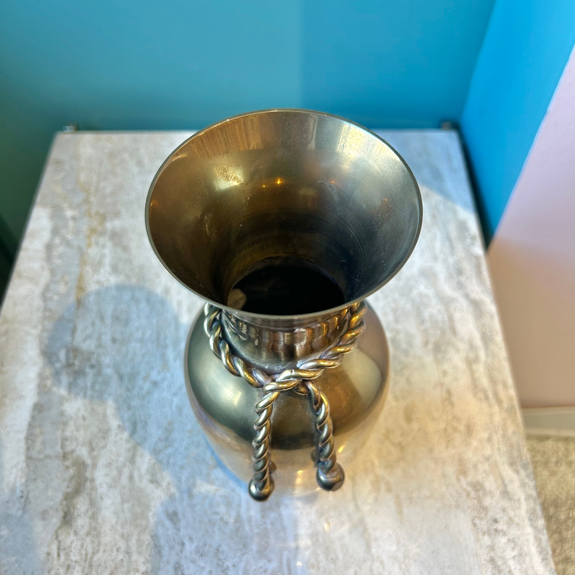 Vintage Brass Rope Vase – The Swan's House
