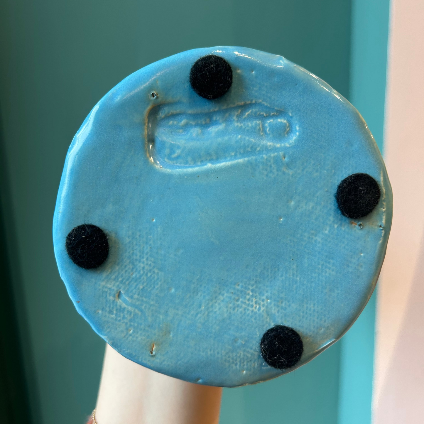 Vintage Pair of Ceramic Sunapple and Company Candlestick Holders