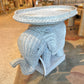 Vintage Wicker Elephant End Table