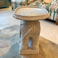 Vintage Wicker Elephant End Table