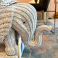 Vintage Wicker Elephant End Table