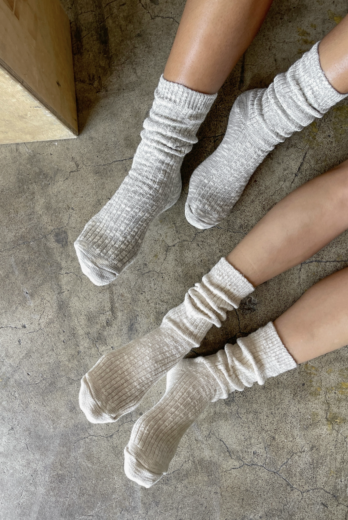 Oatmeal Cottage Socks by Le Bon Shoppe