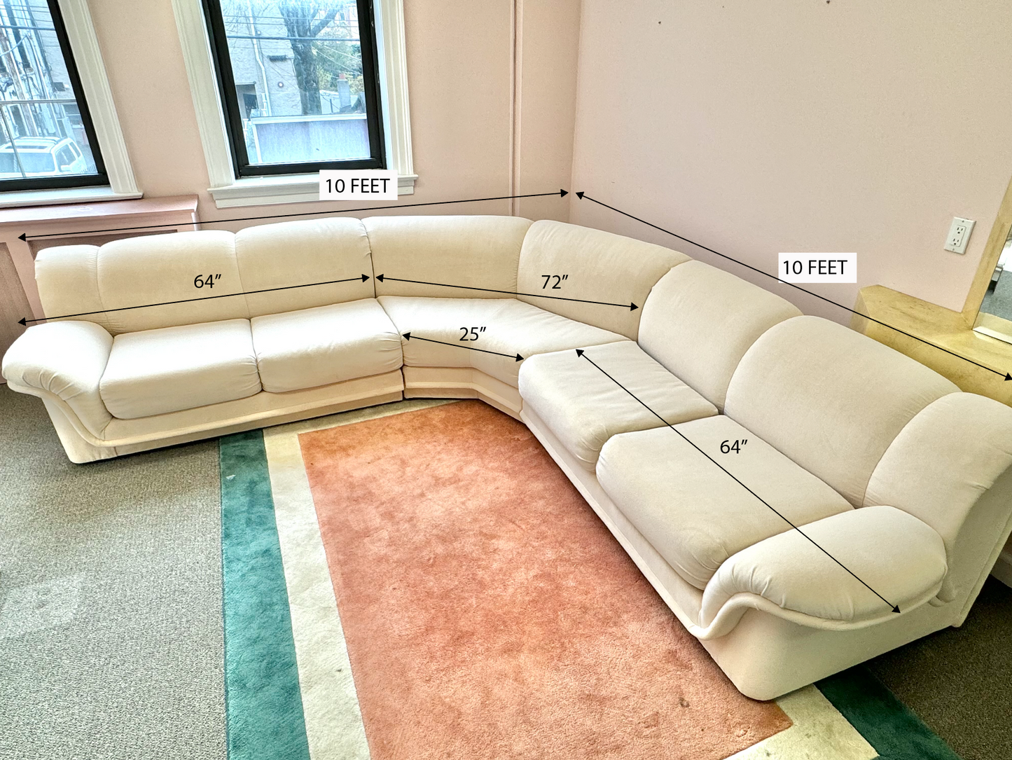 Vintage Three Piece Cream Sofa by Carson’s