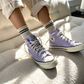 White with Green Stripe Boyfriend Socks by Le Bon Shoppe