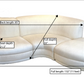 Vintage Three Piece Serpentine Ivory Sectional Sofa