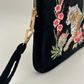Black Velvet Embroidered Everything Pouch - Leopard