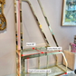 Vintage Asymmetrical Brass and Glass Etagere by DIA