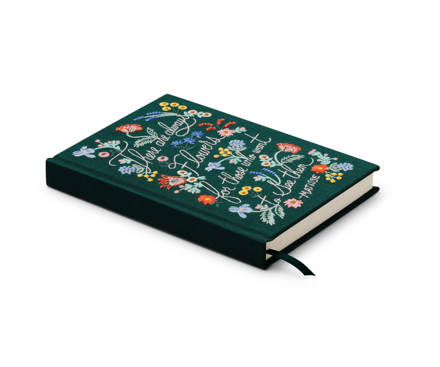 "There Are Always Flowers" Embroidered Journal