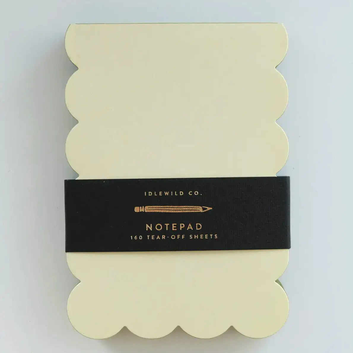 Scallop Edged Notepad | Chartreuse + Olive Edge