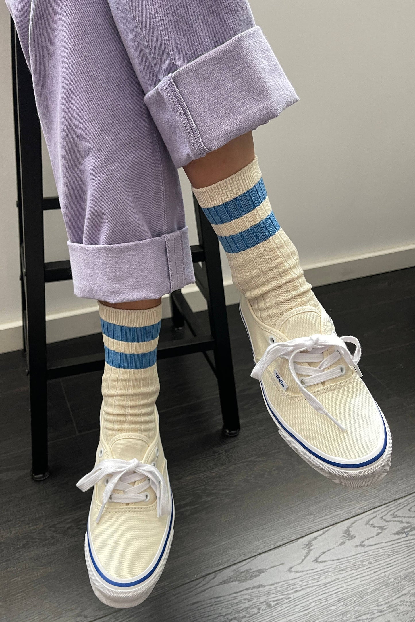 Le Bon Shoppe: 'Her' Socks in Cream and Blue