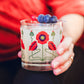 Red Poppy Rocks Glasses - PAIR