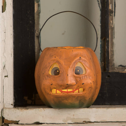 Vintage Inspired Scary Mini Pumpkin Bucket Small