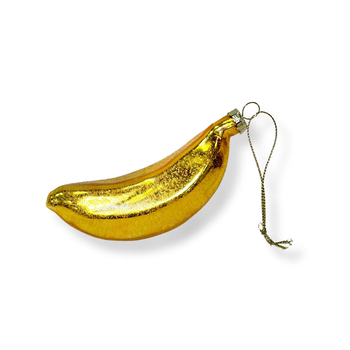 Gold Banana Glass Ornament