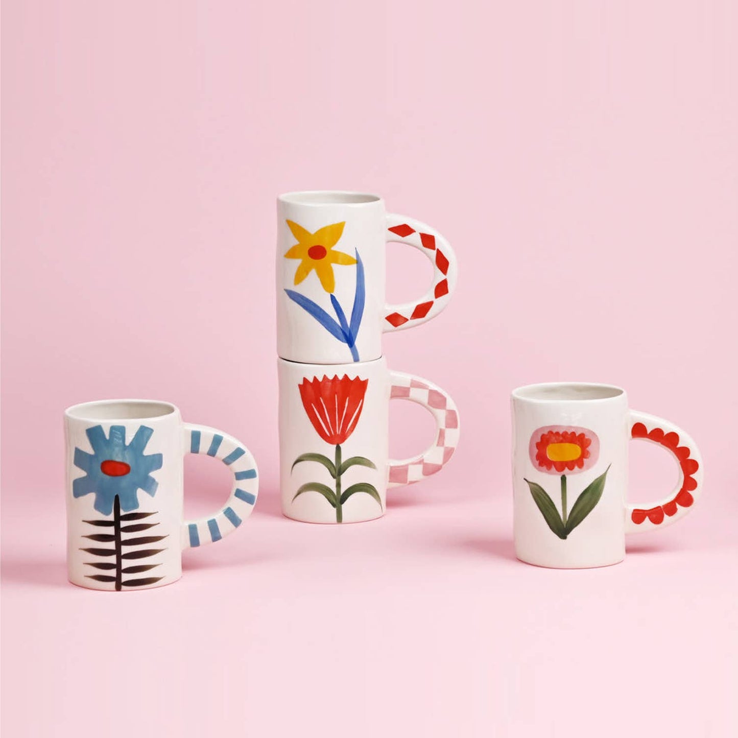 Red Poppy Handmade Ceramic Coffee Mug