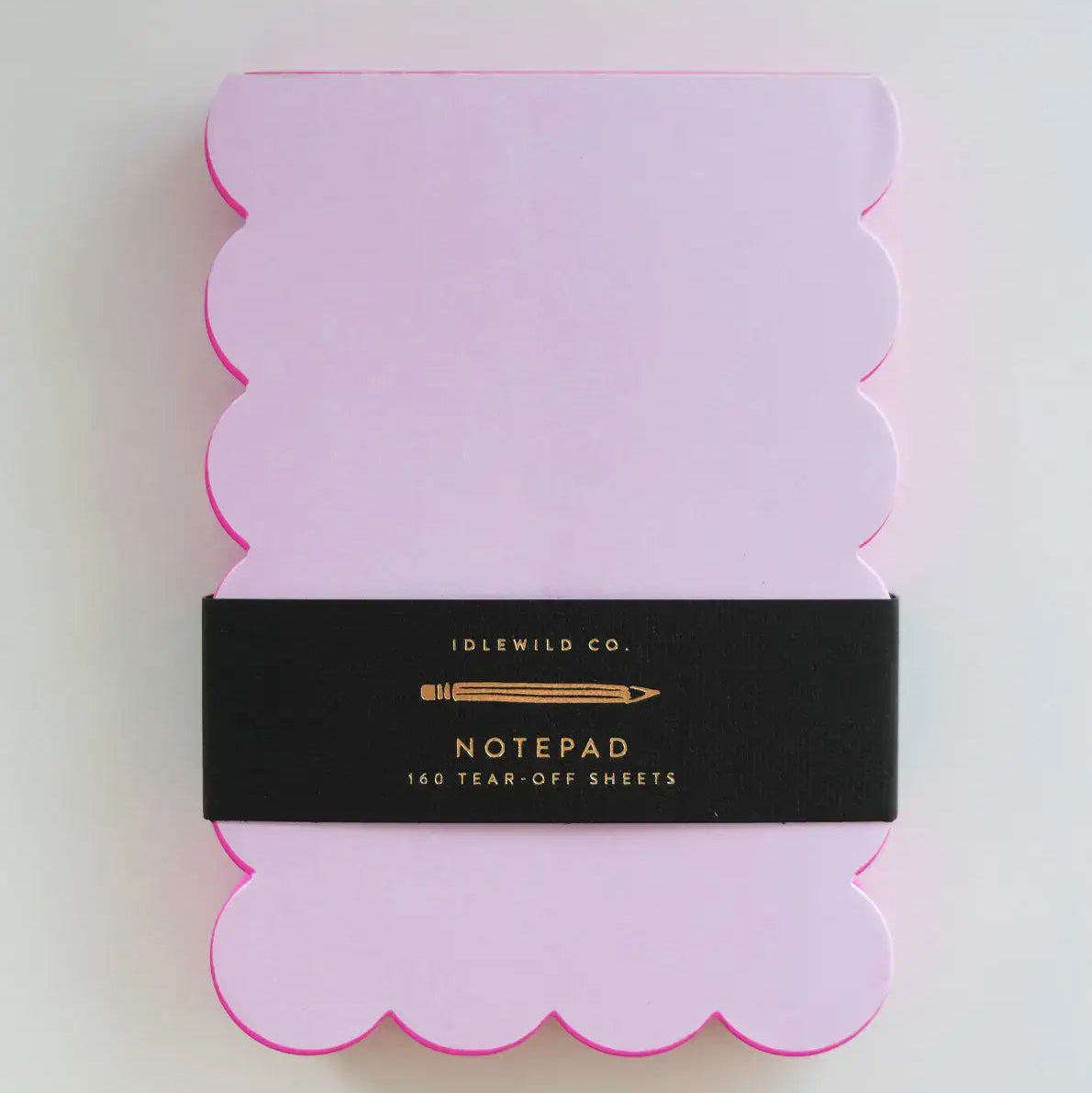 Scallop Edged Notepad | Lilac + Hot Pink Edge