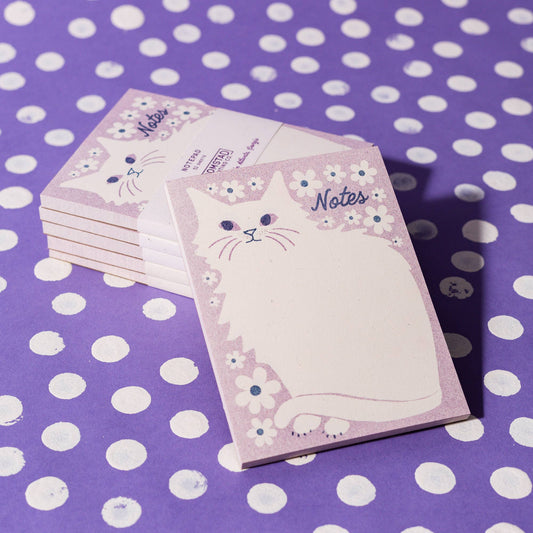 Floral Notes Cat Notepad