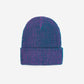 Rib Knit Beanie: Teal Magenta