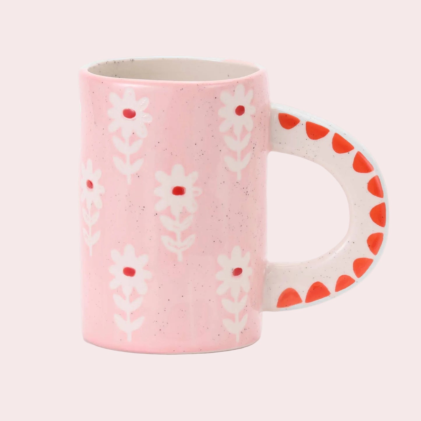 Pink Floral Ceramic Coffee Mug