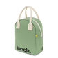 Zipper Lunch Bag - ‘Lunch’ Moss