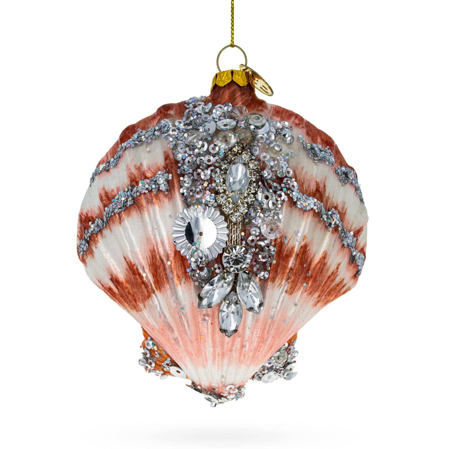 Sparkling Seashell Glass Ornament