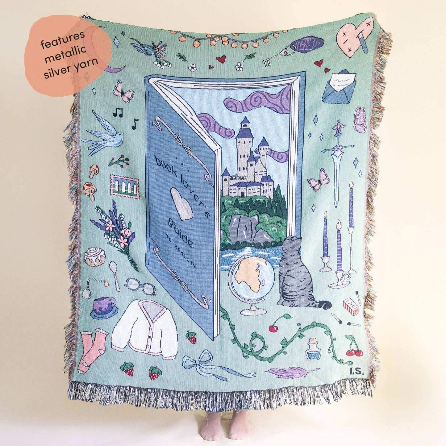 Book Lover Throw Blanket by Lindy Stark