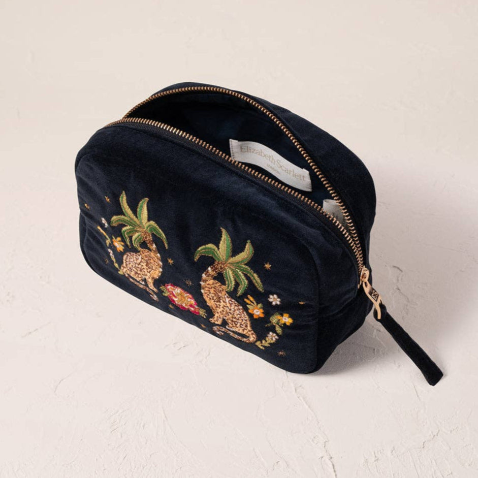 Tropical Jaguar Makeup Bag by Elizabeth Scarlett