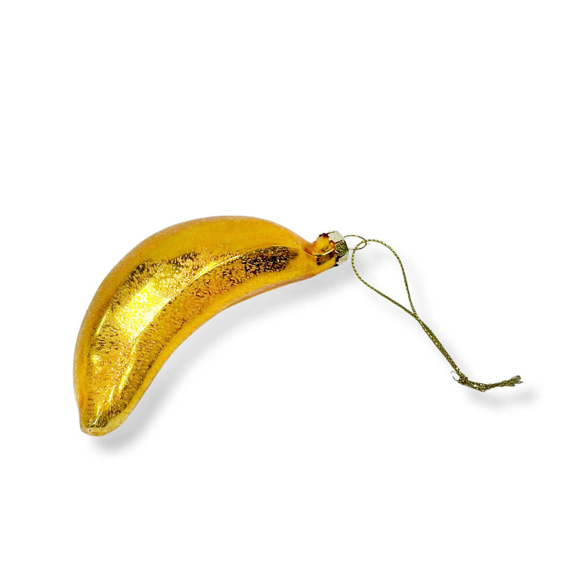 Gold Banana Glass Ornament