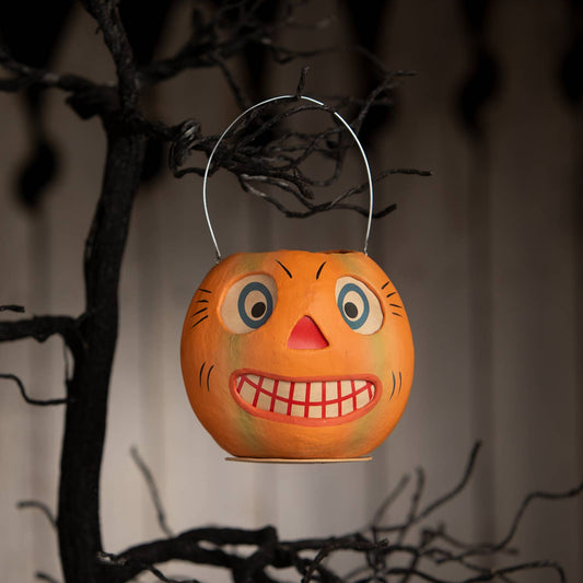 Vintage Inspired Mini Striped Pumpkin Bucket Small