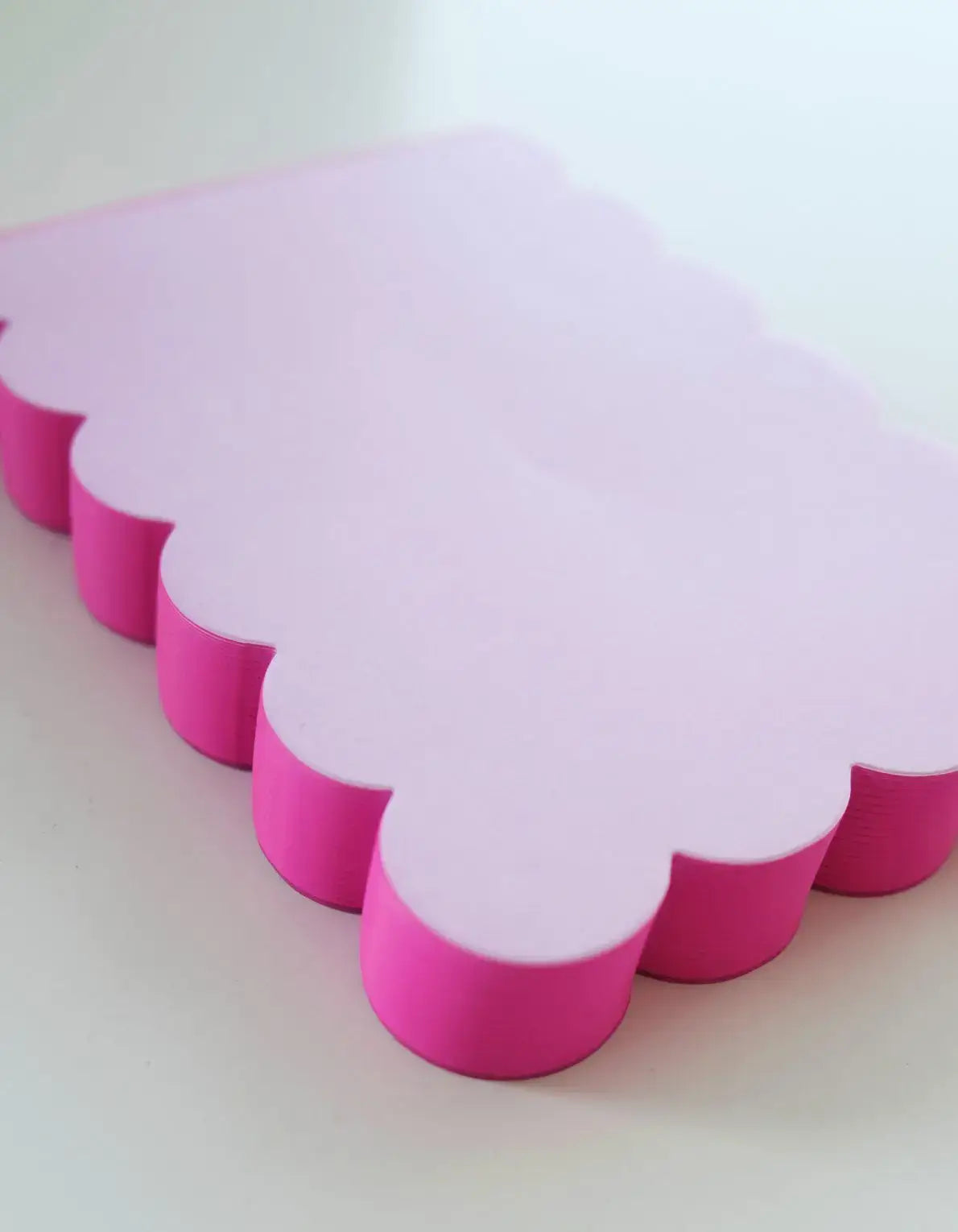 Scallop Edged Notepad | Lilac + Hot Pink Edge