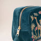 Rich Blue Wild Giraffe Palm Makeup Bag by Elizabeth Scarlett