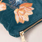 Lotus Rich Blue Velvet Large Everyday Pouch by Elizabeth Scarlett